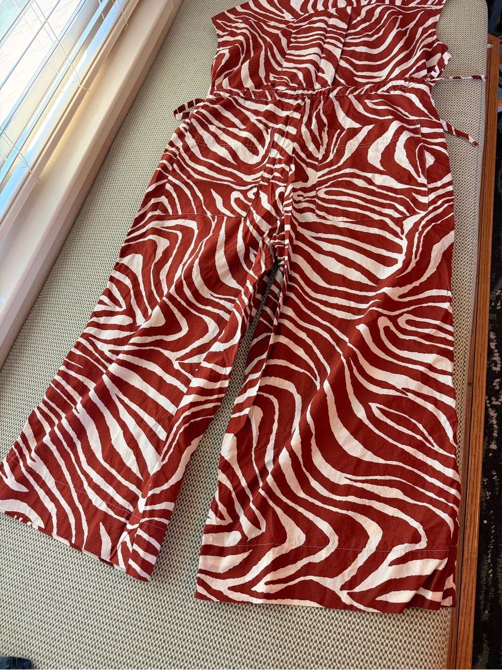 Banana Republic Rust and White Zebra Jumpsuit Size M #146 - Picture 16 of 17